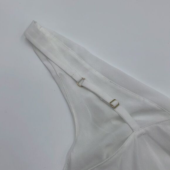 White jones New York slip dress with lace and pearl details - Picture 4 of 13
